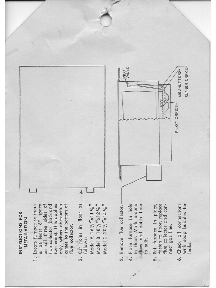 Floor Furnace Pilot Lighting Instructions Vintage Trailer Talk